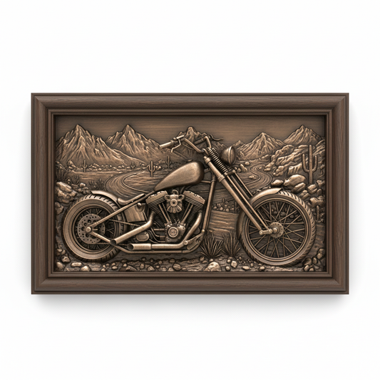 Cuadro Relieve Moto